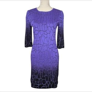 Ming Wang Geometric Sheath Dress Purple